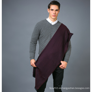 100% Bufanda de lana de los hombres en hilo de colores sólidos Bufanda de lana de tinte